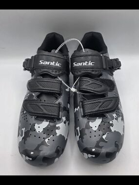 Santic Men's Size 8 Black & Gray Camo Cycling Shoes